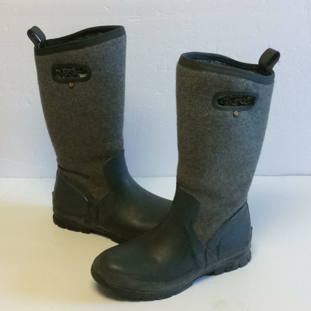 Bogs Womens Wool Waterproof Gray Green Boots Sz 10